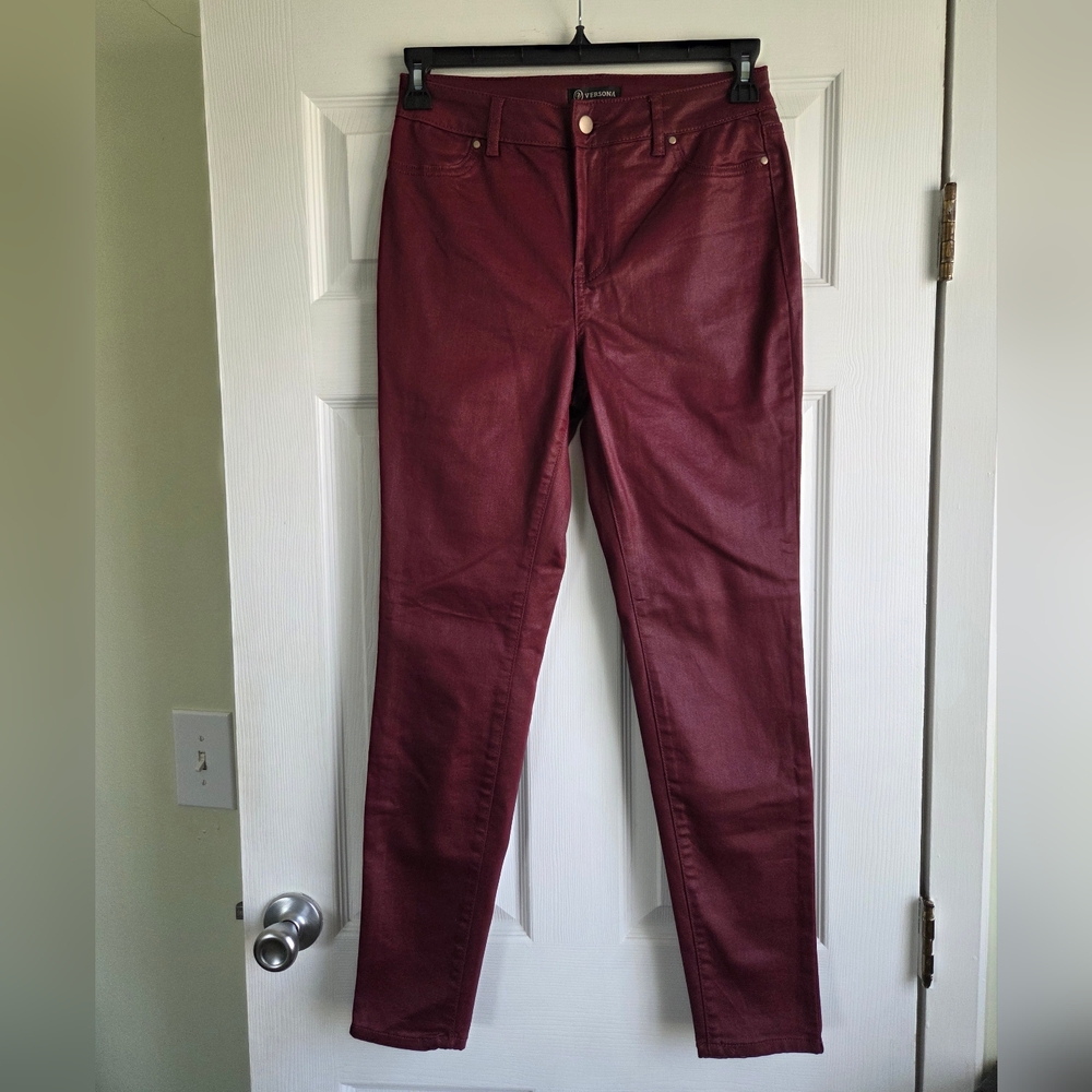 New!!! Versona ✨️ Deep Red Modern Stretch Skinny Women's Jeans Size 8